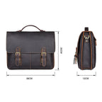Men's retro casual leather business briefcase by Plush Fashion Hub, featuring sturdy handles and classic design.