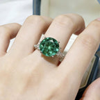 Sterling silver ring with an 8-carat moissanite gemstone, designed by Shopimist, showcasing a sparkling, elegant jewelry piece.