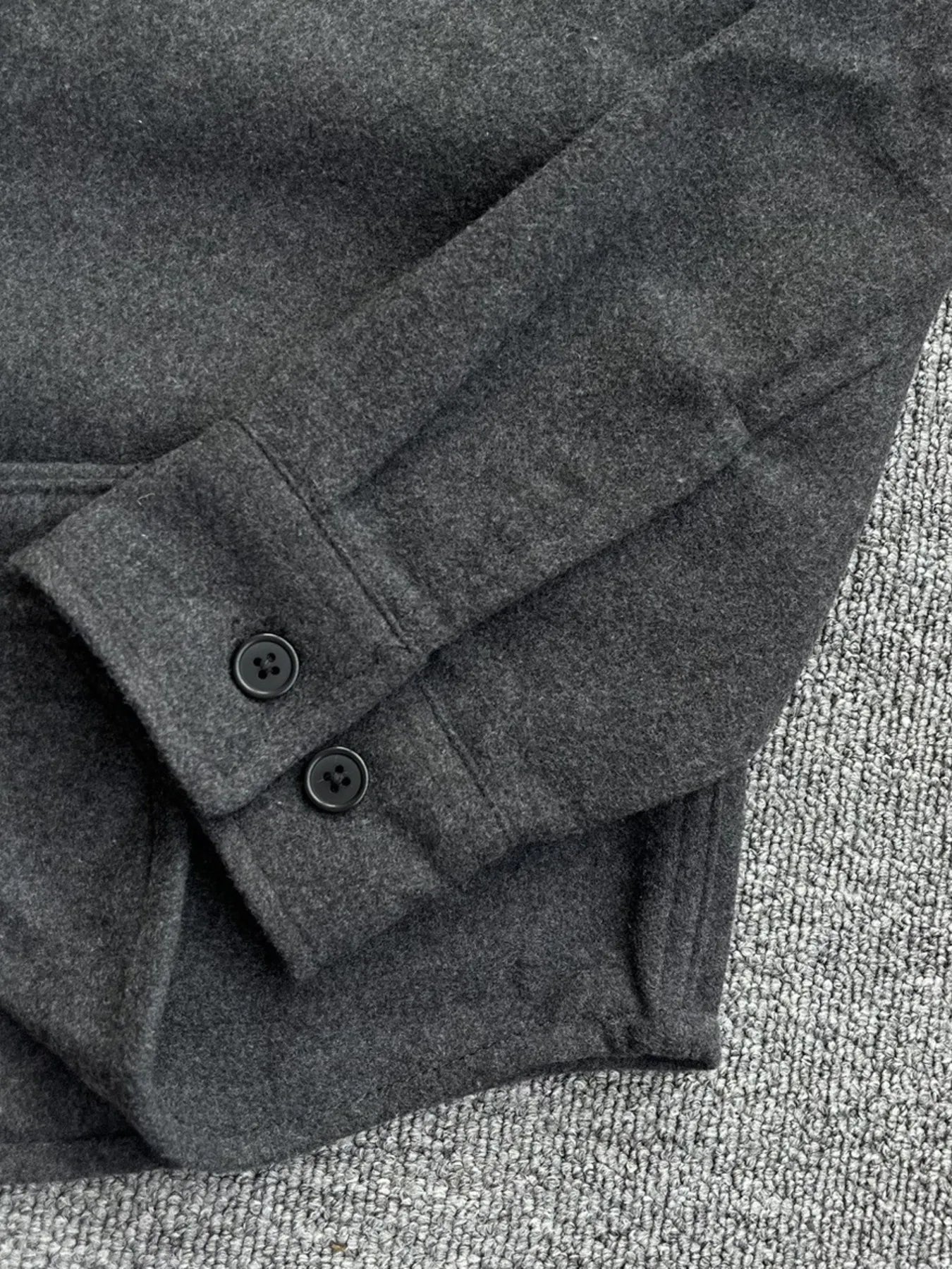 Men's long sleeve button-up shacket from Shopimist, shown in a stylish casual design with front buttons and collar.