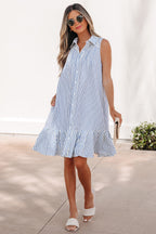 Threaded Pear Noa Stripe Dress, a stylish mini dress with bold stripe pattern, perfect for casual or summer wear.