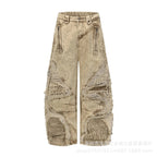 Distressed Irregular Hem Ripped Jeans