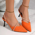 Shopimist point toe kitten heels sandals featuring a sleek design with a low kitten heel and elegant pointed toe, perfect for formal or casual wear.