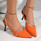 Shopimist point toe kitten heels sandals featuring a sleek design with a low kitten heel and elegant pointed toe, perfect for formal or casual wear.