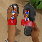 Shopimist rhinestone chain thong sandals with sparkling embellishments and minimalist design, perfect for summer footwear.