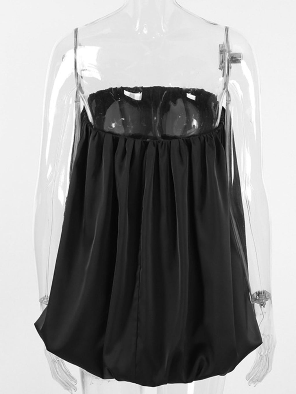 Women’s strapless bubble hem tube top by Plush Fashion Hub, featuring a sleek, minimalist design and trendy cropped fit.