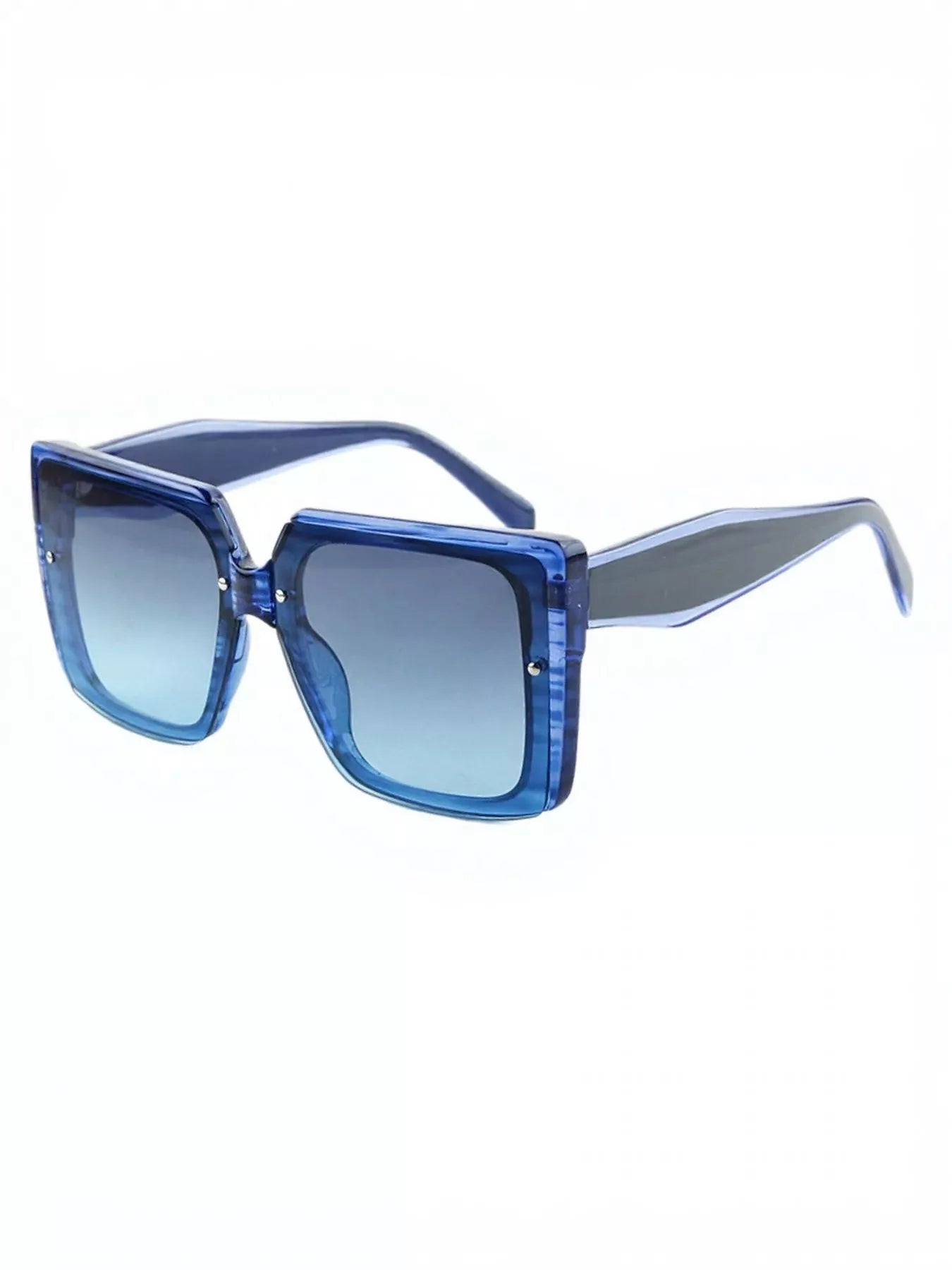 Oversized gradient square sunglasses with bold frames, trendy accessories from Trendsi, featuring tinted lenses and modern style.
