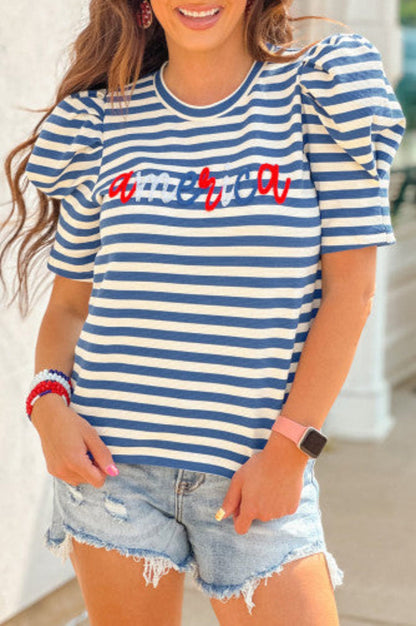 American Puff Sleeve Top Pretty Little Patriot