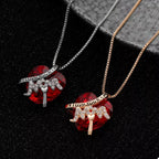 Heart-Shaped MOM Pendant Necklace
