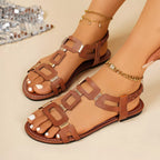 Open toe flats sandals by Shopimist featuring a stylish design with comfortable straps and a sleek, minimalist look.