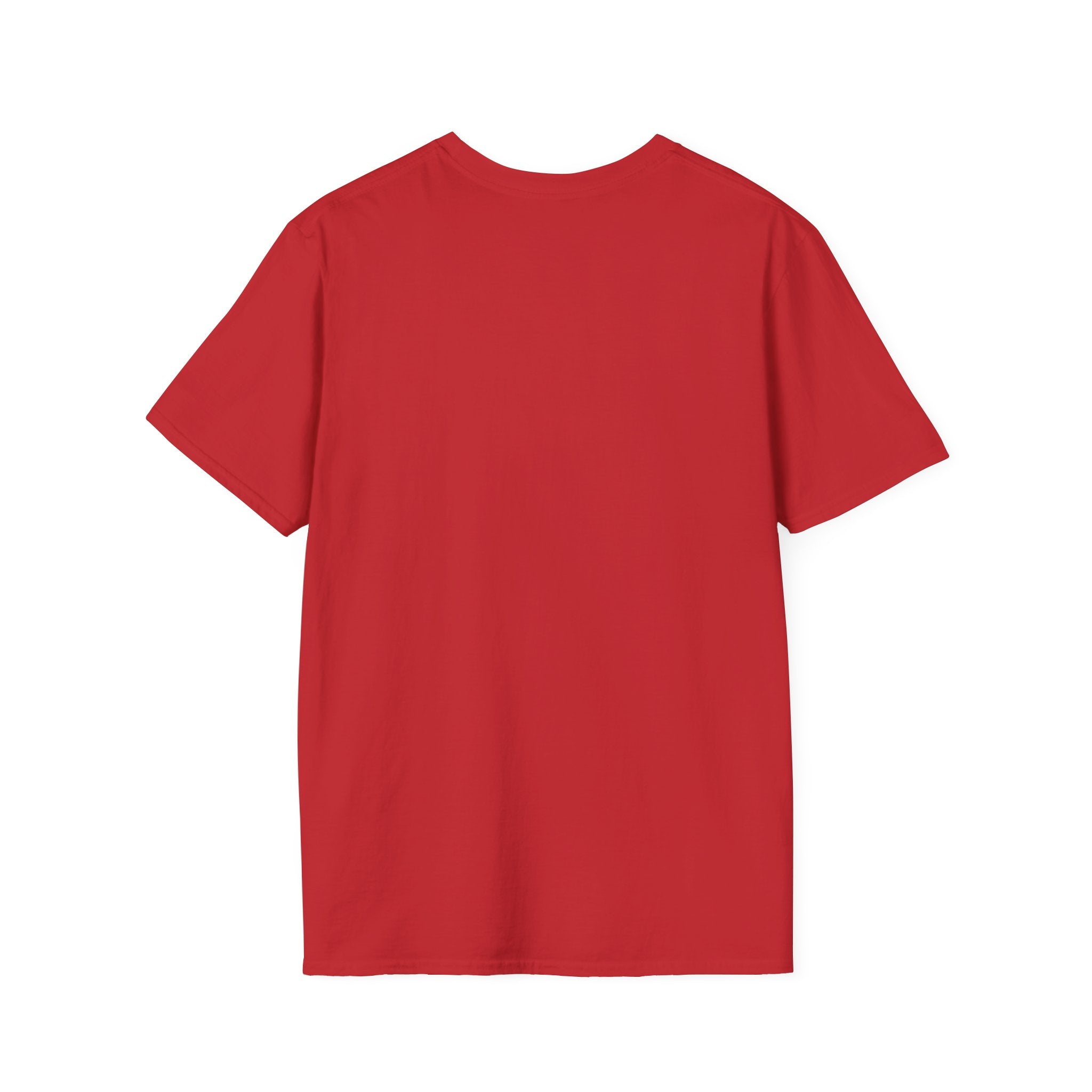 Unisex Softstyle T-Shirt by Printify, plain white, lightweight cotton fabric, relaxed fit, front view on a neutral background.