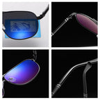 Black polarized sunglasses for driving, men's eyewear by Plush Fashion Hub, stylish designer sun glasses with UV protection.