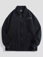 Plus size men's casual zip-up jacket by Shopimist, shown in a relaxed fit with a front zipper and comfortable fabric.