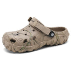 Men's printed round toe sandals in trendy footwear style, featuring colorful patterns and comfortable design by Trendsi.