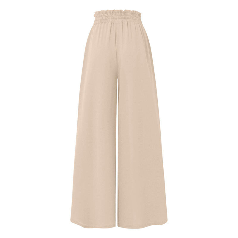 Women's high waist wide leg casual pants by FitiqueFit, shown in a relaxed fit with a comfortable, stylish silhouette.