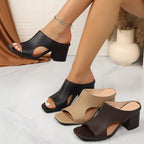 Open toe block heel sandals by Shopimist featuring a stylish design with a comfortable open toe and chunky heel for fashionable wear.