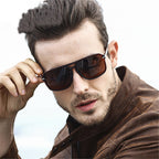 Oversized men's polarized mirror sunglasses with UV protection, driving goggles style, by Plush Fashion Hub.