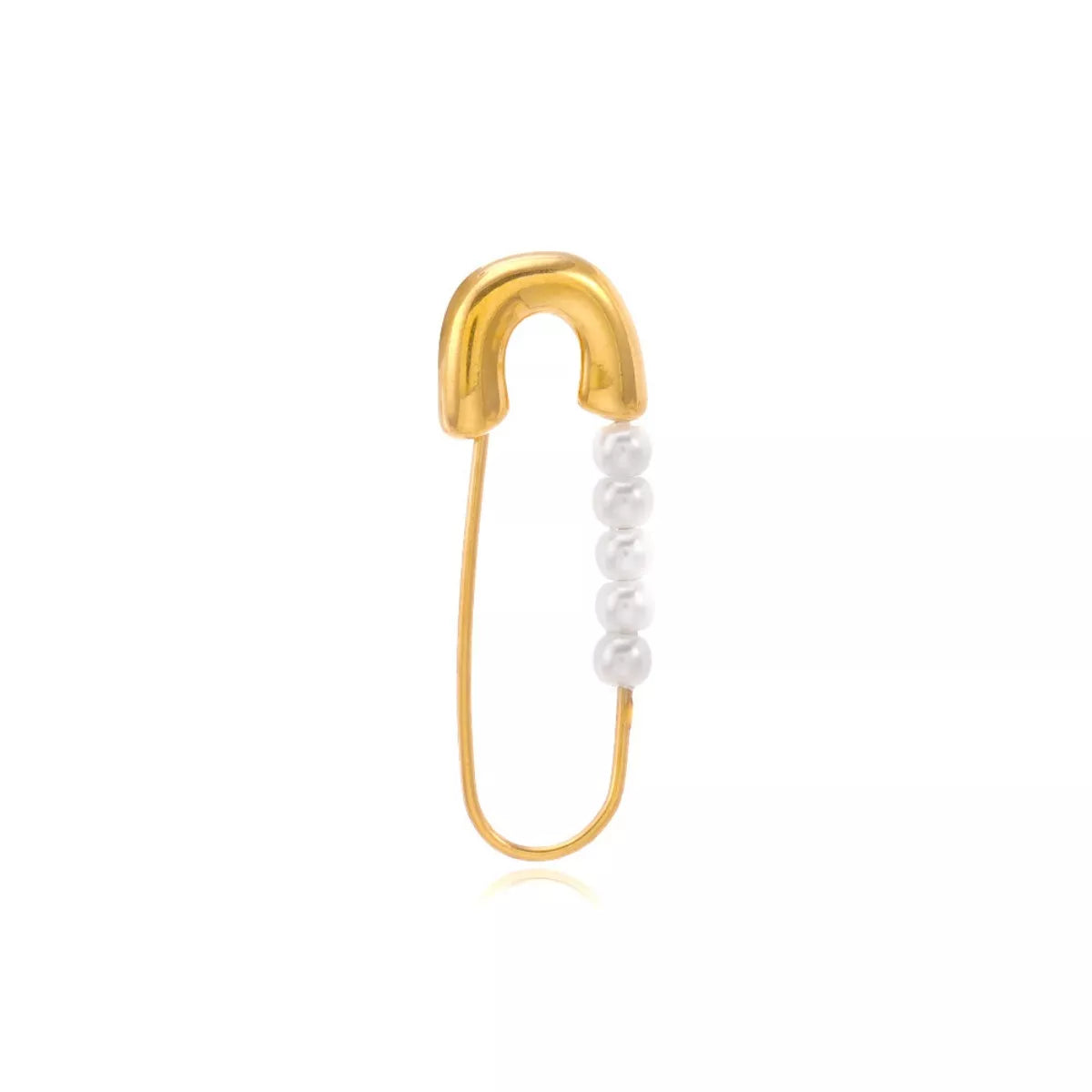 Safety pin pearl accent earrings featuring delicate pearls and modern safety pin design, stylish jewelry by Shopimist.