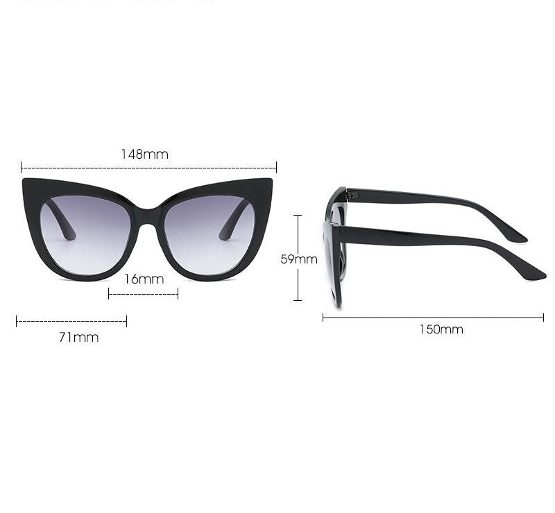 Women's oversized cat eye sunglasses from Plush Fashion Hub with UV400 protection, stylish and fashionable eye wear.
