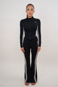 Black flare leggings from KIMITH BRAND with a comfortable fit, featuring a sleek, stylish design suitable for casual or active wear.