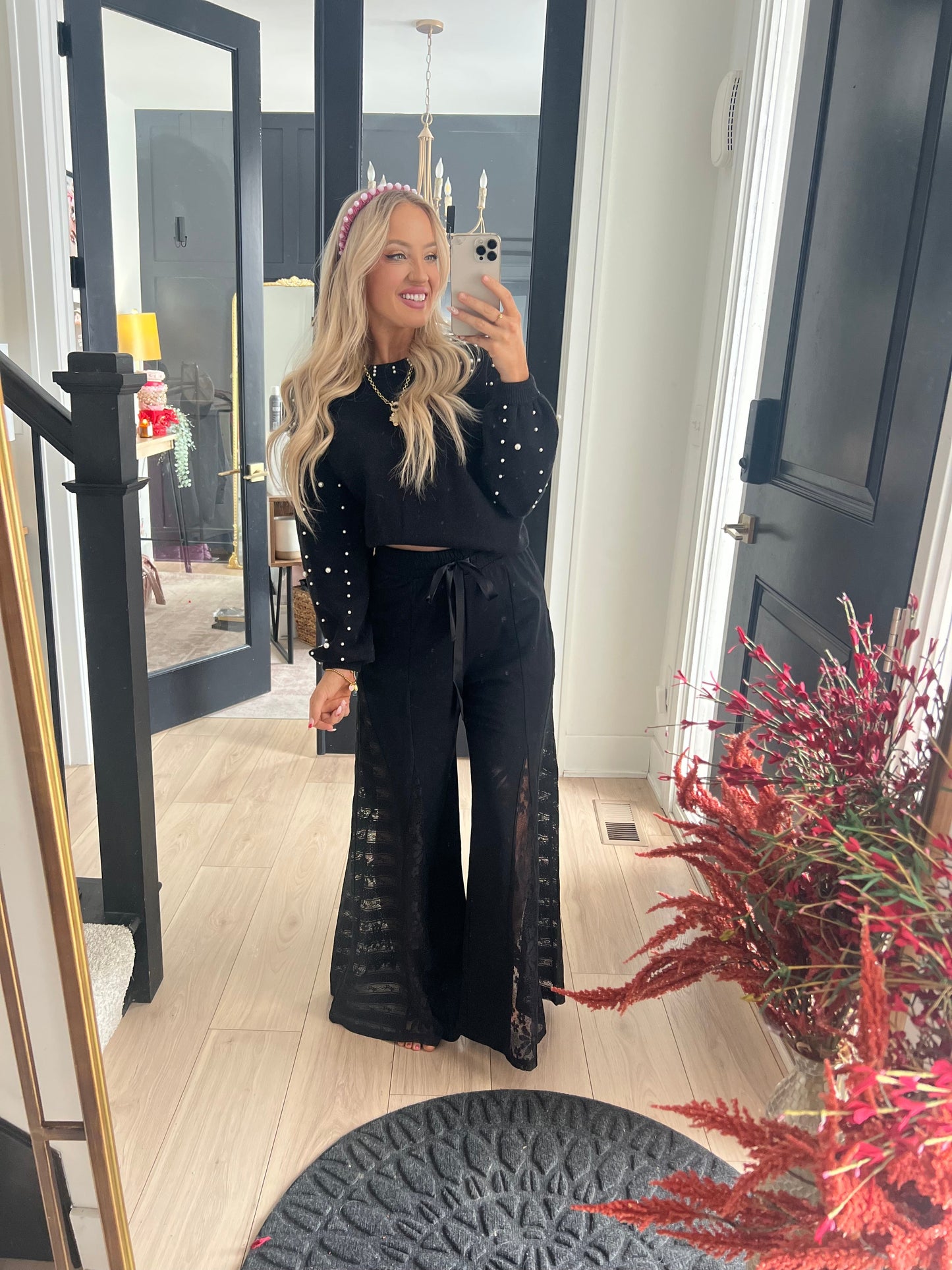 Wide Leg Black Lace Pants Pretty Little Patriot