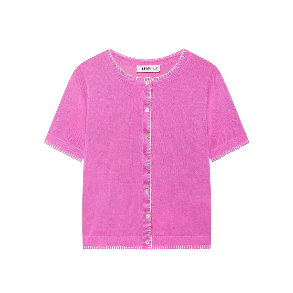 Eprolo women's short sleeved knitted top, lightweight and stylish, featuring a fitted design with a round neckline.