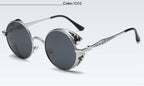 Fashion polarized steampunk sunglasses by FitiqueFit featuring metal frames and tinted lenses, stylish eye wear for a vintage look.