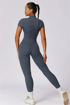 Fitglutes Activewear Mia Belle jumpsuit, stylish workout one-piece in black with fitted design and athletic fabric.