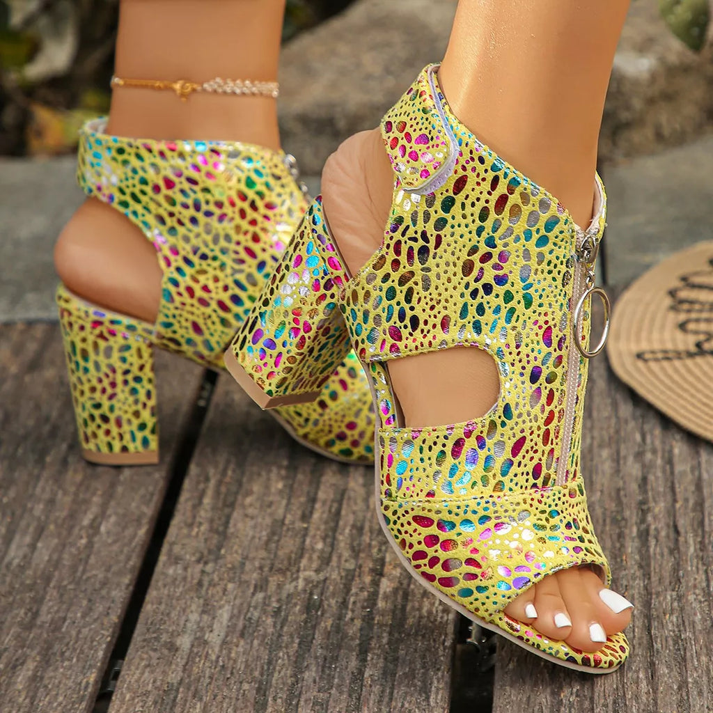 Shopimist open toe block heels sandals with stylish straps and a chunky heel, perfect for casual or dressy outfits.