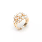 Pearl 18K gold-plated open ring with a single pearl accent, stylish jewelry accessory, from Shopimist.