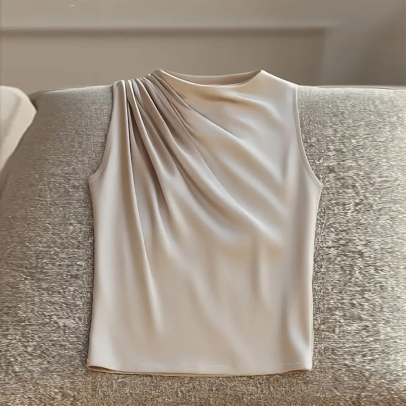 Women's sleeveless mock neck top by FitiqueFit, casualwear in a stylish, elegant design perfect for everyday wear.