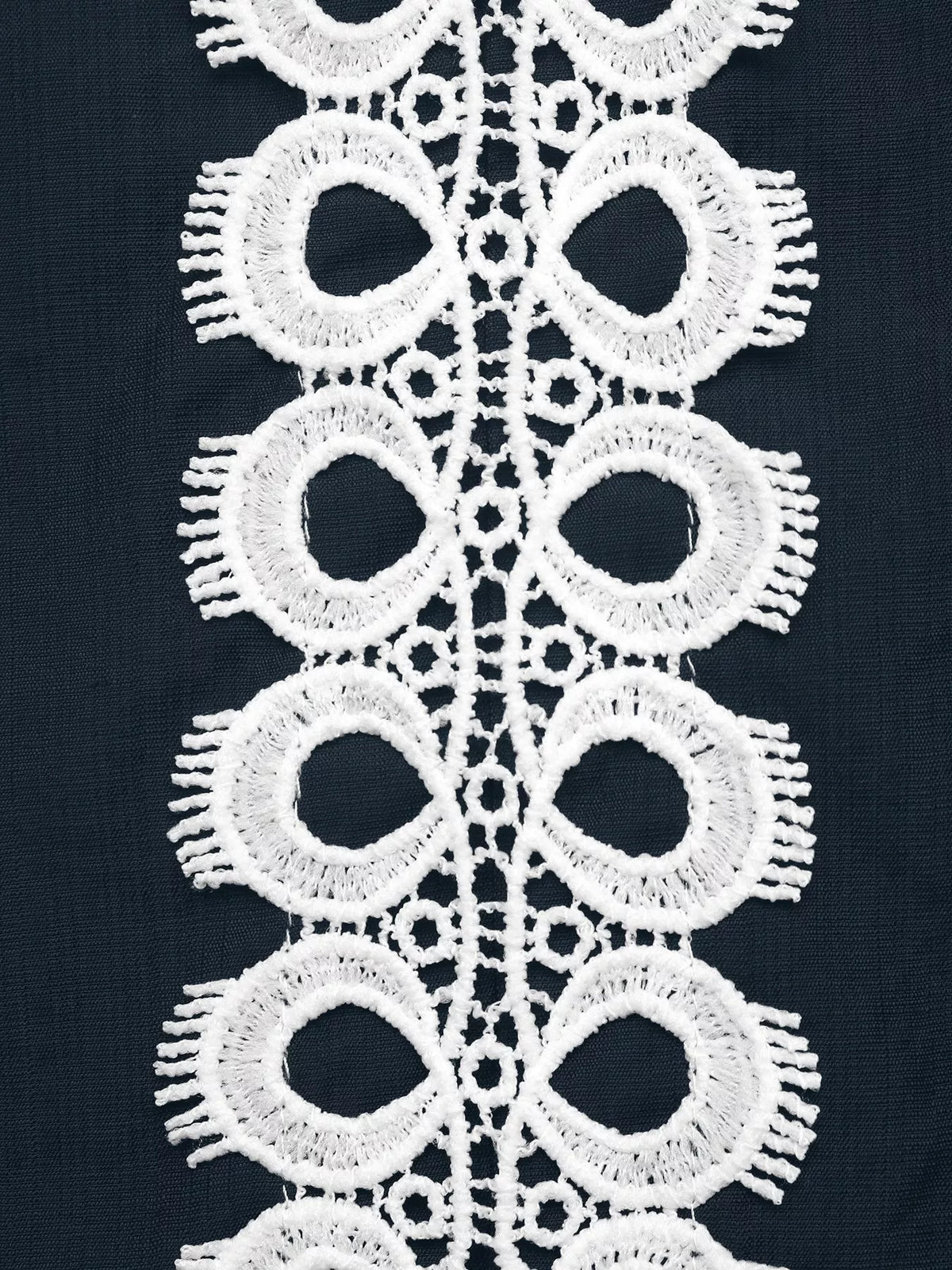 Lace trim long sleeves blouse by Trendsi featuring a feminine design, with delicate lace accents and a stylish fit.