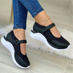 Women's round toe Velcro platform sandals by Plush Fashion Hub with chunky sole and adjustable straps.