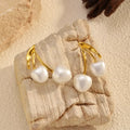 Pearl cherry drop earrings with white pearls and red cherry bead accents, stylish jewelry by Shopimist.