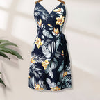 Ladies' off-shoulder lace-up dress by FitiqueFit, stylish and versatile casualwear perfect for vacation fashion.