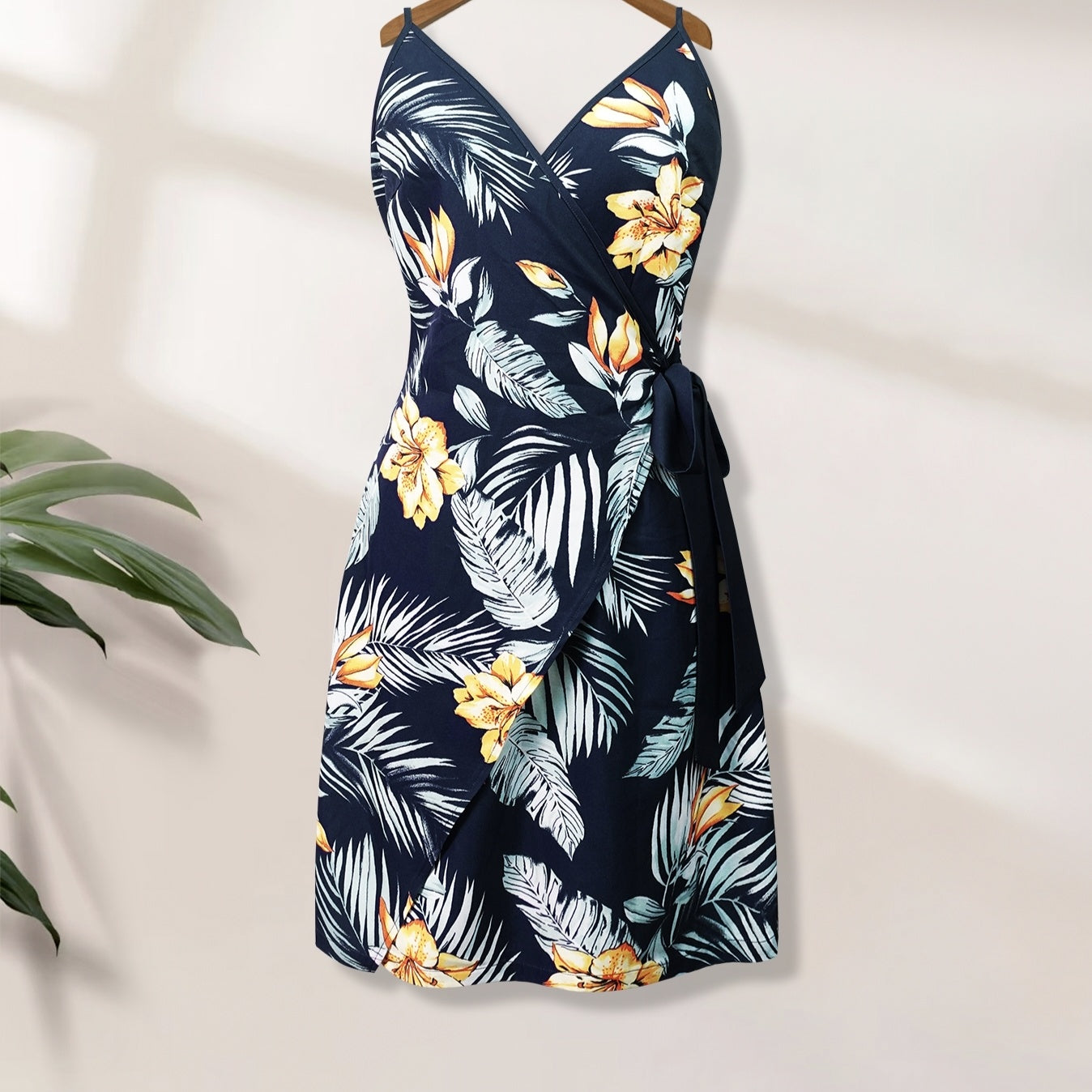 Ladies' off-shoulder lace-up dress by FitiqueFit, stylish and versatile casualwear perfect for vacation fashion.