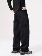 Men's wide-leg denim jeans by Plush Fashion Hub, showcasing relaxed fit and classic blue denim fabric.