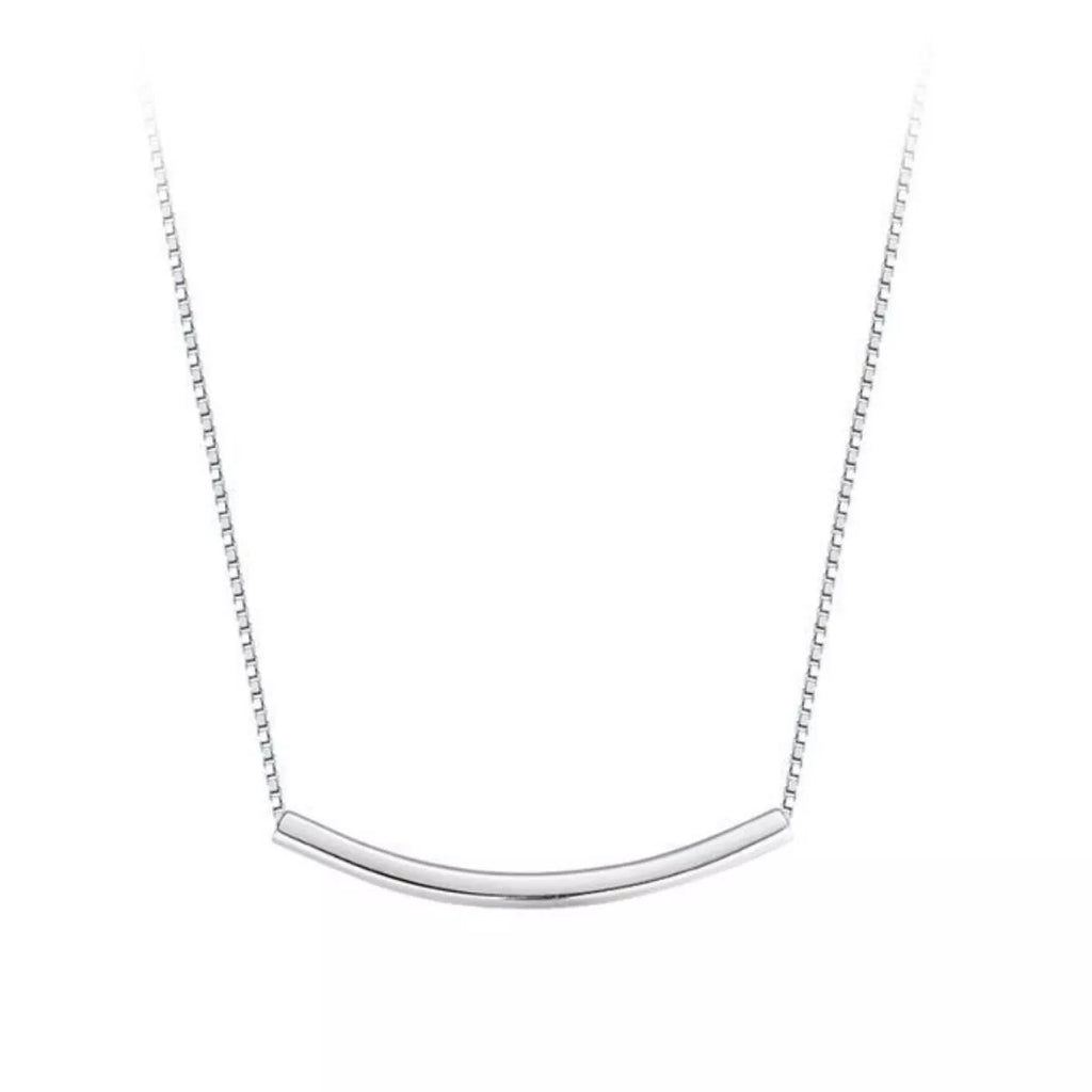 Sterling silver chain necklace with a delicate link design, crafted by Shopimist, showcasing a shiny, polished finish and elegant style.
