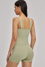 Fitglutes Activewear Swoon Tank Top and Shorts 2-piece set, featuring a stylish tank top and matching athletic shorts for workout comfort.