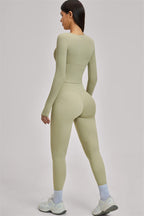 Fitglutes Activewear long sleeve crop top from The Swoon collection, featuring a fitted design and soft fabric for workout comfort.
