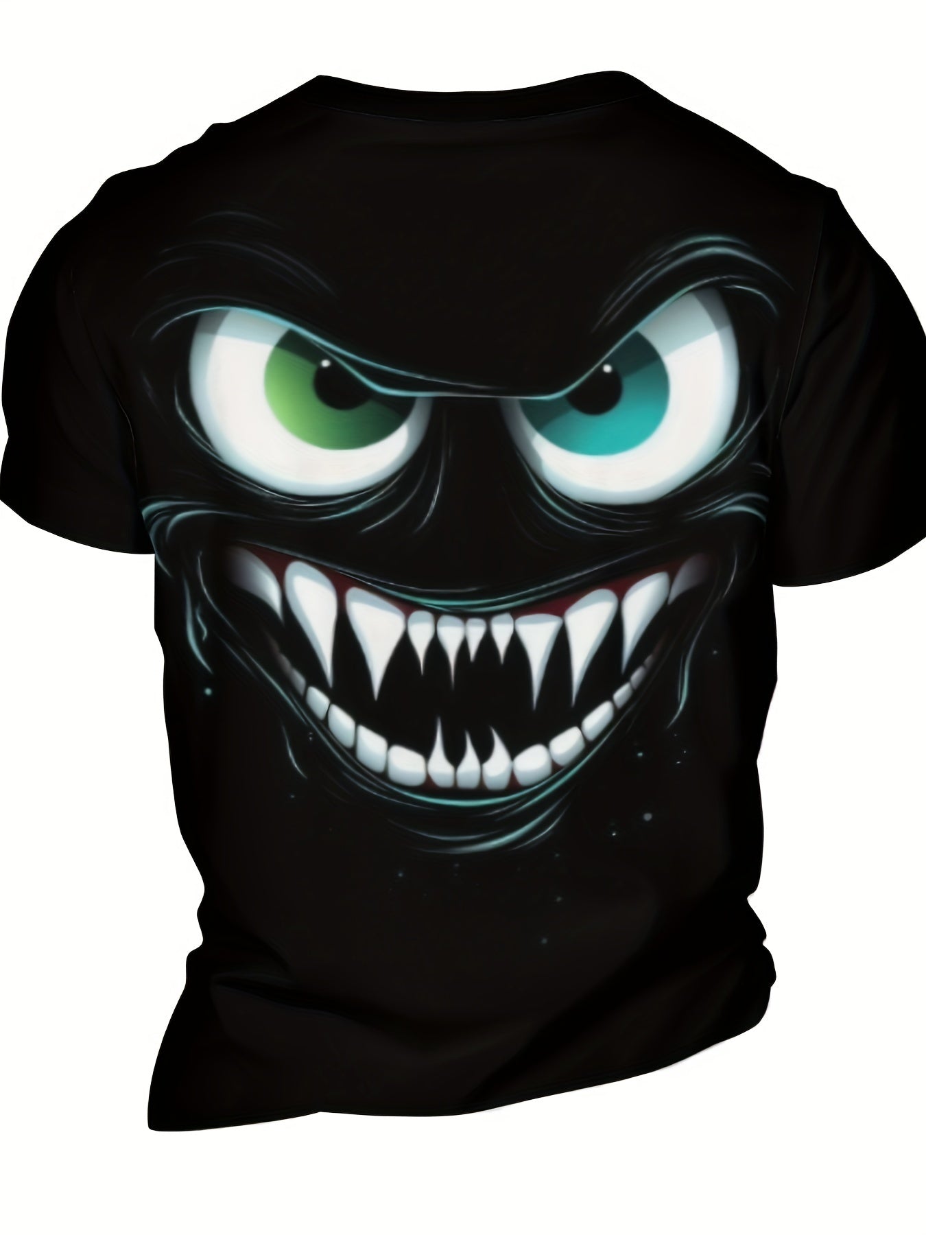 Men's 3D Evil Smile Streetwear T-shirt by FitiqueFit featuring a graphic short sleeve design with a bold evil smile print.