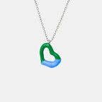 Heart pendant titanium steel necklace with a sleek silver finish, featuring a delicate heart-shaped charm on a matching chain.