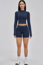 Fitglutes Activewear Unbound Jacket Shorts 2-Piece Set, stylish gymwear with fitted jacket and matching shorts for workout and sports.