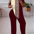 Plus size ethnic print casual two-piece outfit for women, featuring colorful patterns and comfortable fit, by Trendy Attic Store01.