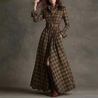 Women's printed lapel slim-fit dress by Plush Fashion Hub, showcasing a casualwear style with a stylish, fitted silhouette.