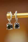 Sterling silver drop earrings with 2-carat moissanite gemstones, elegant jewelry for special occasions.