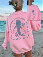 Women's cute kitten graphic sweatshirt from Plush Fashion Hub, stylish streetwear with a playful kitten design.