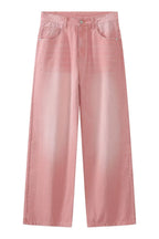 Plush Fashion Shop pocketed baggy denim jeans with relaxed fit and multiple front and back pockets, casual style.