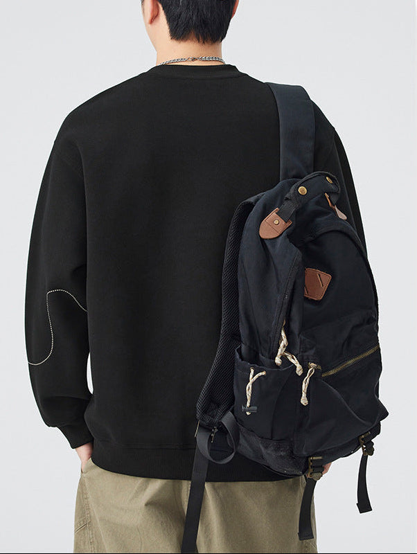 Men's eprolo hoodie with stylish stitching and embroidery, featuring a comfortable fit and casual design.