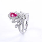 Sterling silver ring featuring a 1 carat moissanite gemstone, showcasing a sparkling, elegant jewelry design.