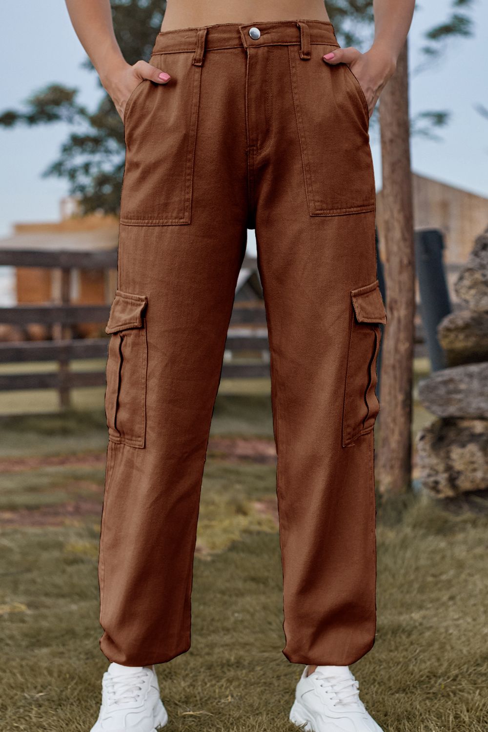 Pair of plush fashion shop long denim jeans with front pocket and classic fit, displayed on a neutral background.